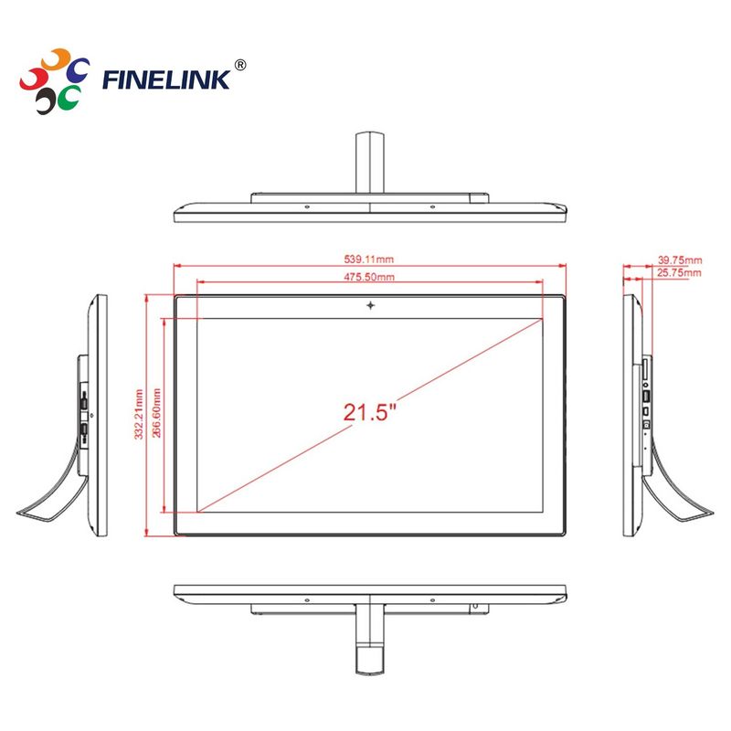 Display portátil VA/IPS de 32 pulgadas con capacitivo de toque negro todo en un PC