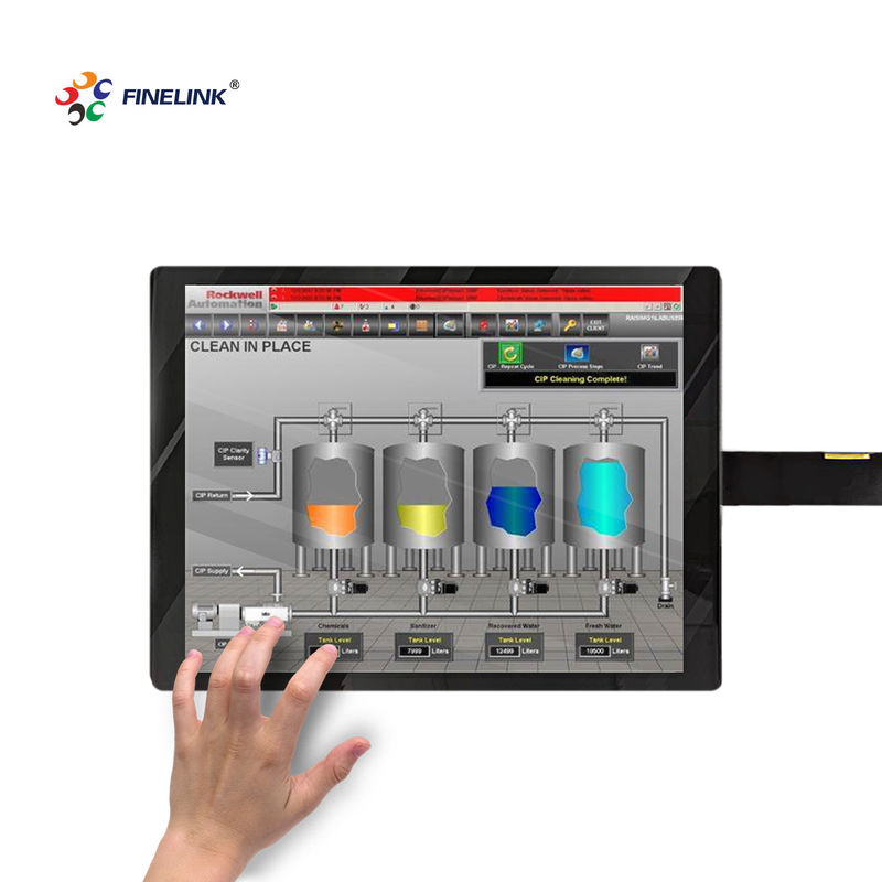 Sensor de vidrio industrial personalizado de 15 pulgadas USB EETI 10 puntos a prueba de polvo Proyectado Panel de pantalla táctil capacitiva Superposición