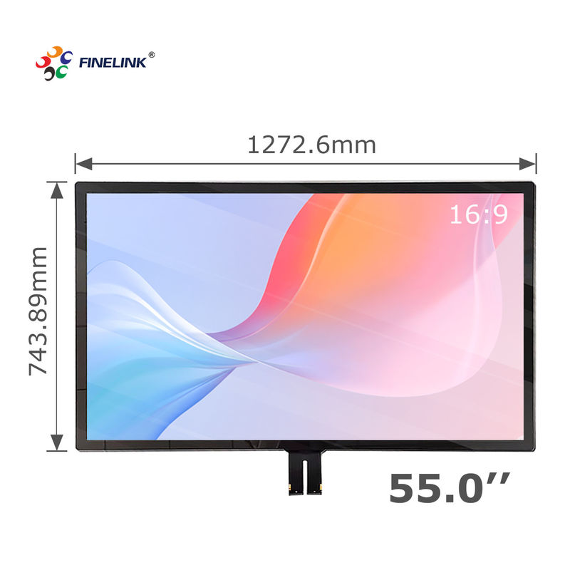 Panel táctil multipunto de 55 pulgadas con LCD grande y IC FPC de vidrio de vidrio