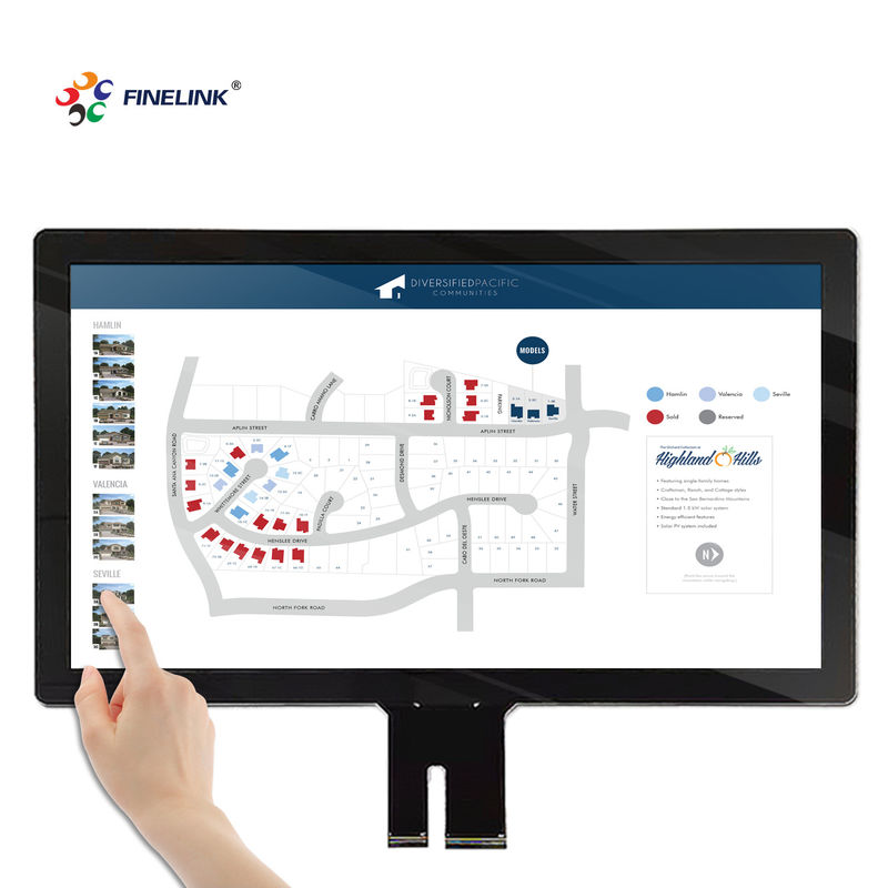 18Panel de pantalla táctil capacitiva proyectada por USB de 0,5 pulgadas para la estructura de circuito integrado FPC de vidrio