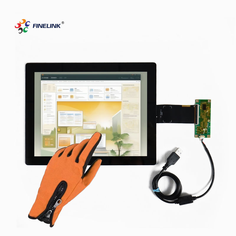 Guantes resistentes al agua para exteriores Multitáctil de 10,4 pulgadas Panel de pantalla táctil capacitiva con controlador y cable USB