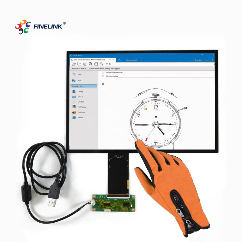 10.1 pulgadas Guante táctil con múltiples toques Panel de pantalla táctil capacitiva impermeable con cable de conexión USB