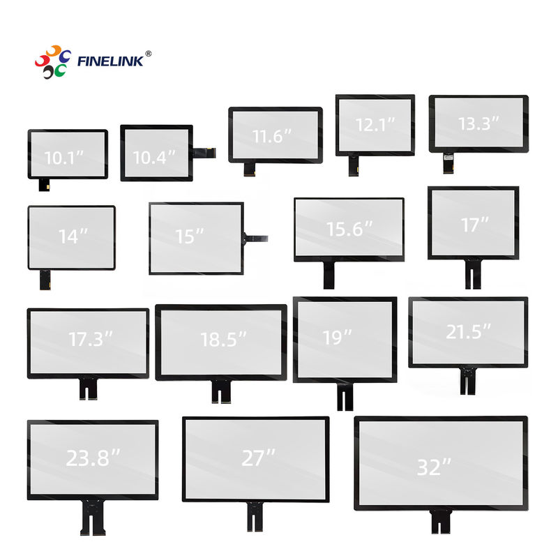 Panel táctil PCAP impermeable IP65 de tamaño personalizado con toque de 10 puntos con interfaz USB/RS232/IIC